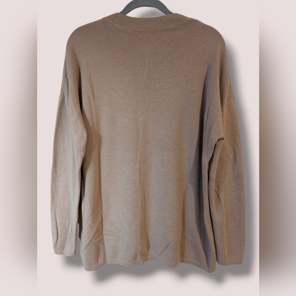 Banana Republic Men's Camel High-Low Crewneck Pocket Pullover Sweater Comfort - Picture 2 of 10